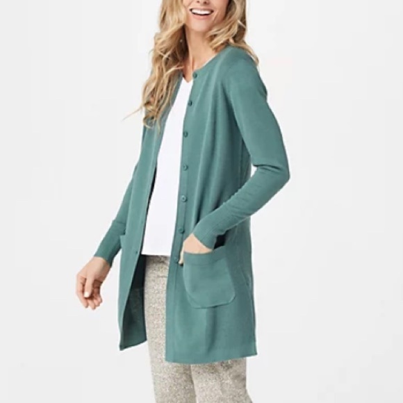 Isaac Mizrahi Live Duster Sweater Cardigan - Picture 16 of 16